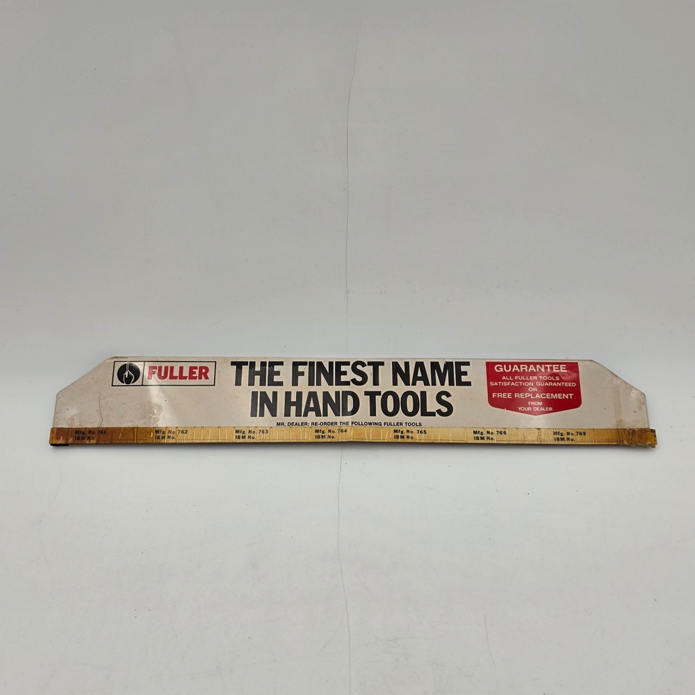 Vintage Fuller Tools Metal Sign The Finest Name In Hand Tools Japan Shelf Header